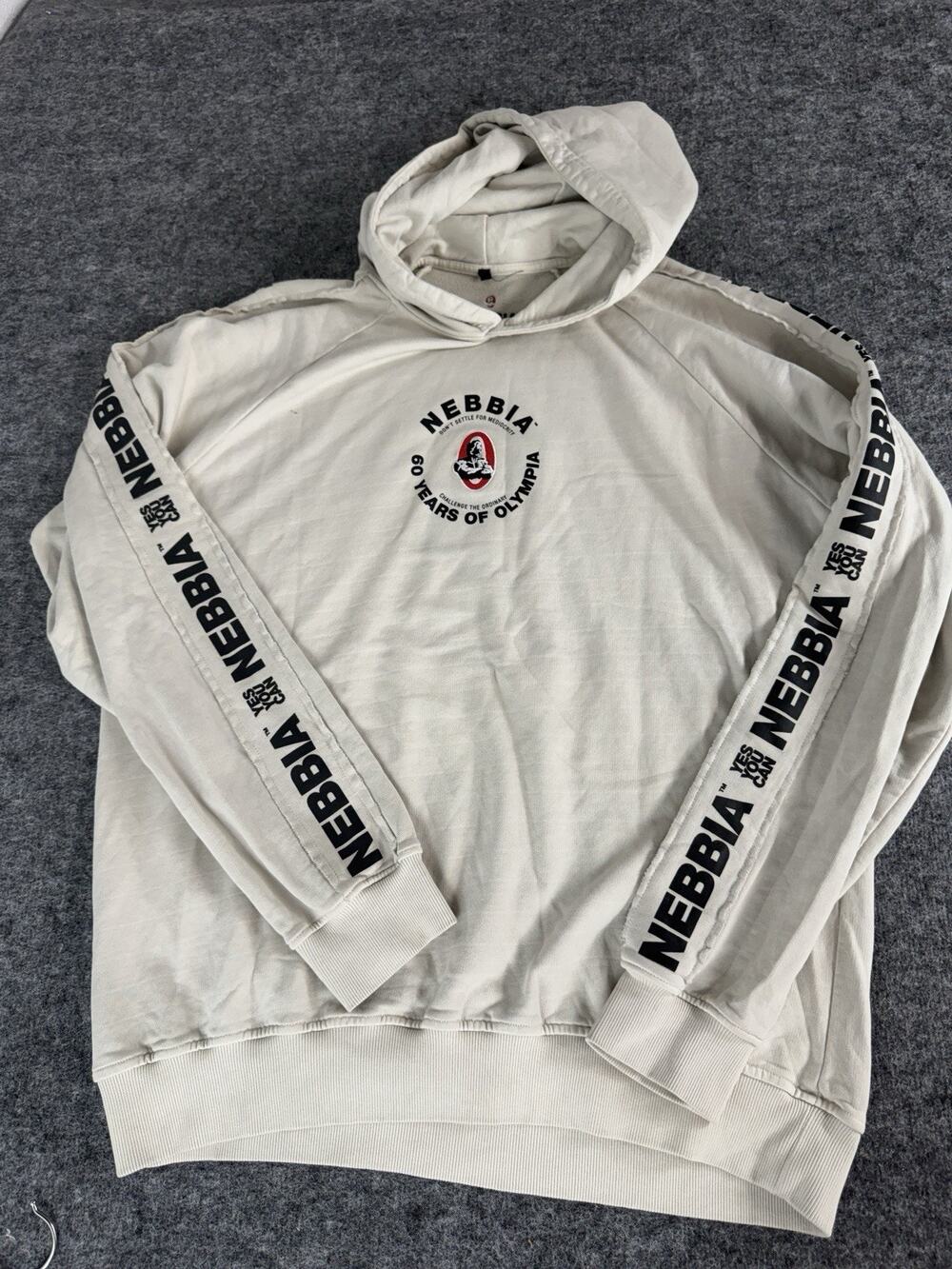 Nebbia Olympia Hoodie 2XL Mens Gray Gym Unisex Sweatshirt Pullover XXL N12